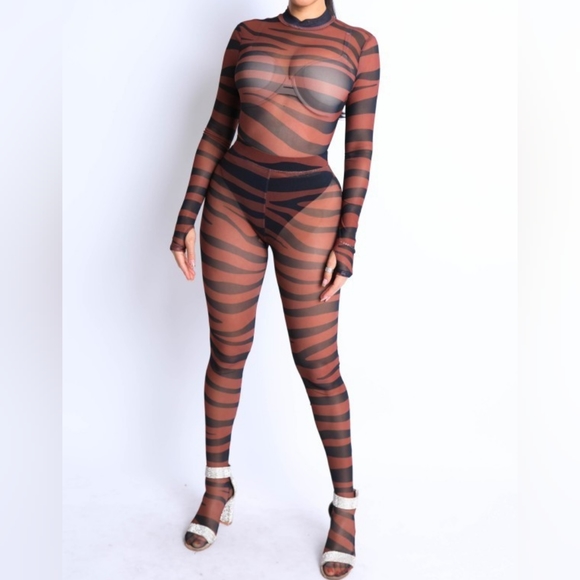 Zebra mesh 2 piece set - Picture 2 of 12
